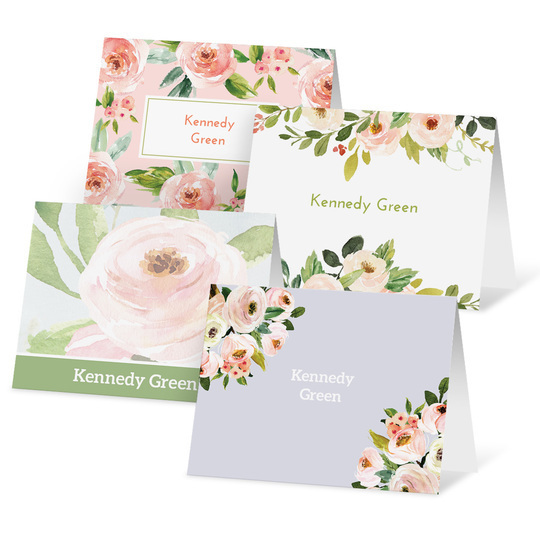 Pastel Roses Folded Note Card Collection